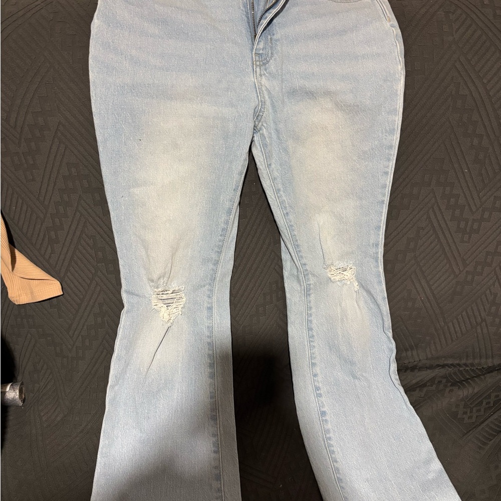 Old Navy Light Blue Distressed Flare Jeans